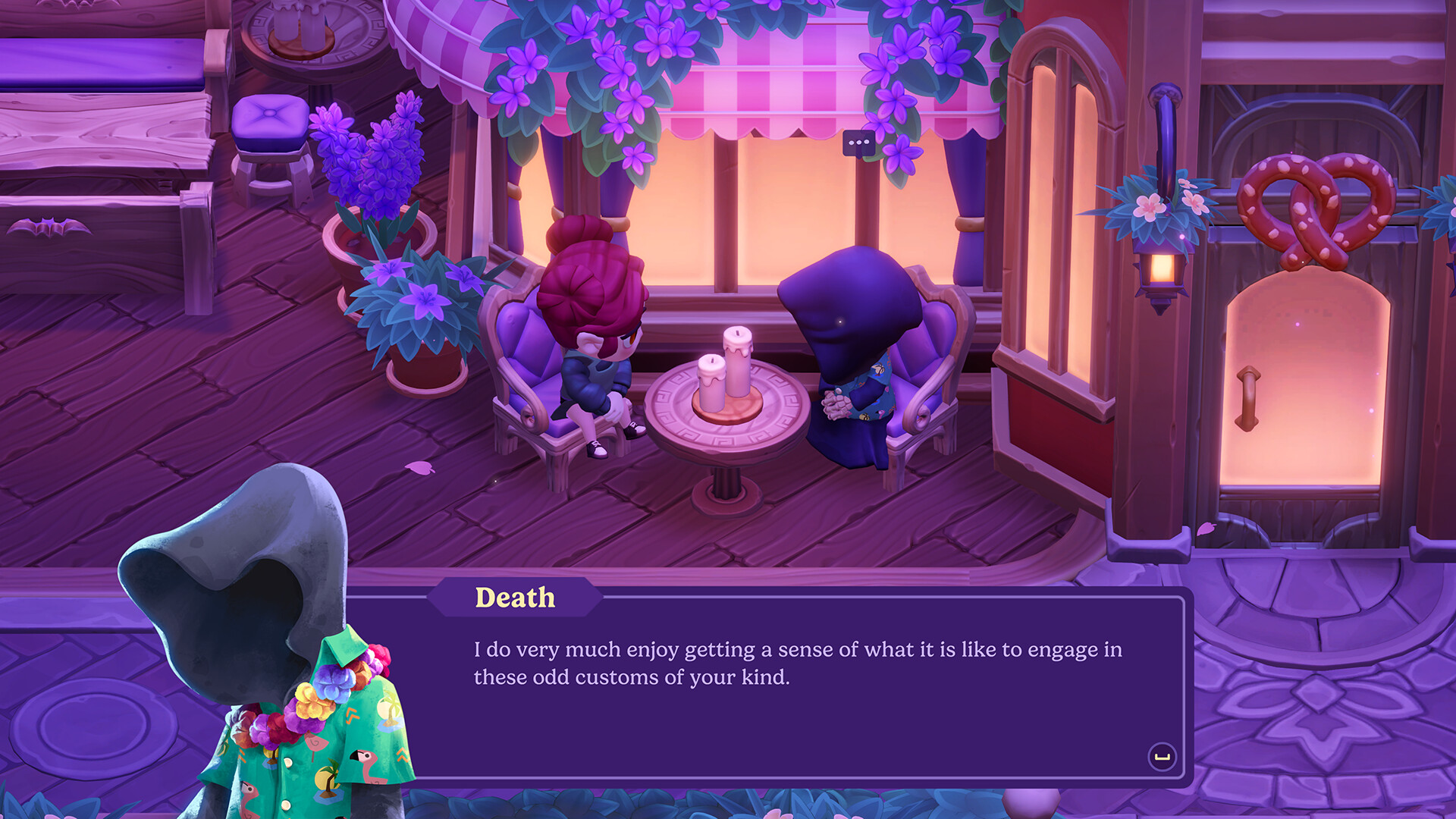Moonlight Peaks character interaction scene.